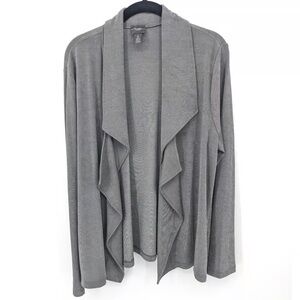Chico's Elegant Gray Waterfall Cardigan